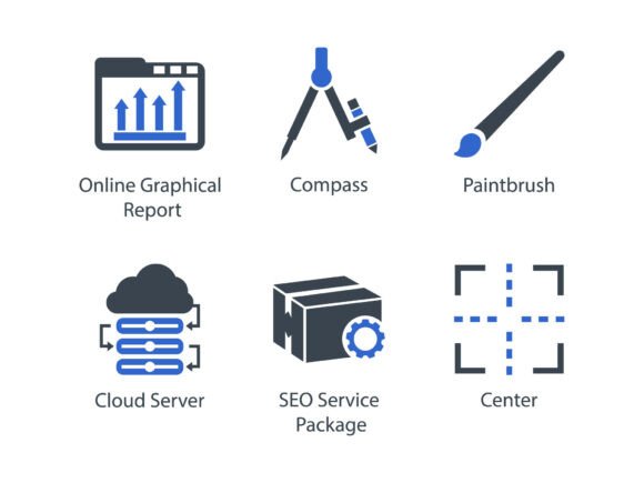 A Crafter's Review of the SEO Internet Blue Icon Graphics Set