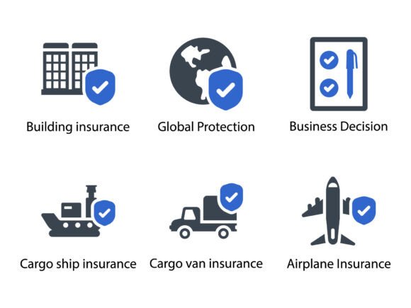 Business Insurance Icon Set 4 for Embroidery Projects