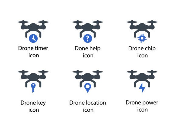 Drone Icon Set 2: Modern Graphics for Editorial Impact