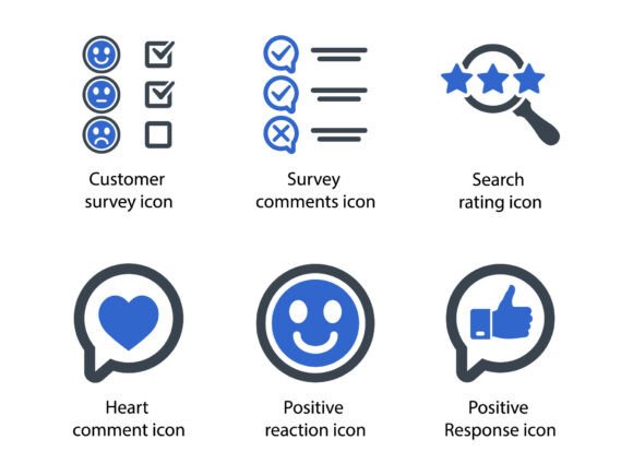 Review Feedback Icon Set 1: Icons & Graphics for Sellers