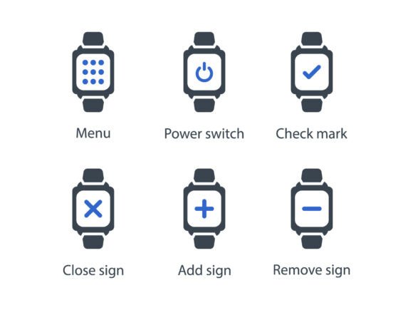 Smart Watch Icon Set 1: A Versatile Graphic Design Asset