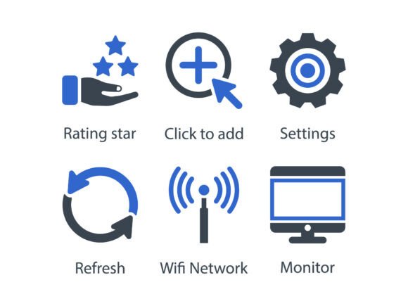 Social Messaging Productivity Icon Set 1 for Embroidery