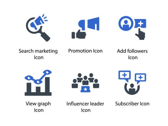 The Influencers Marketing Icon Set 2: A Glyph Graphics Gem